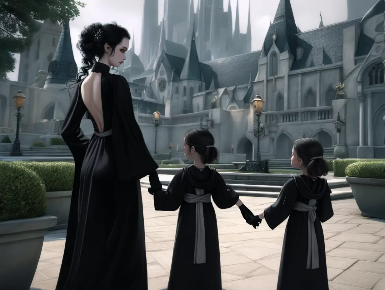 Elegance and Authority Royal Mother and Daughter in Dreaming City Garden