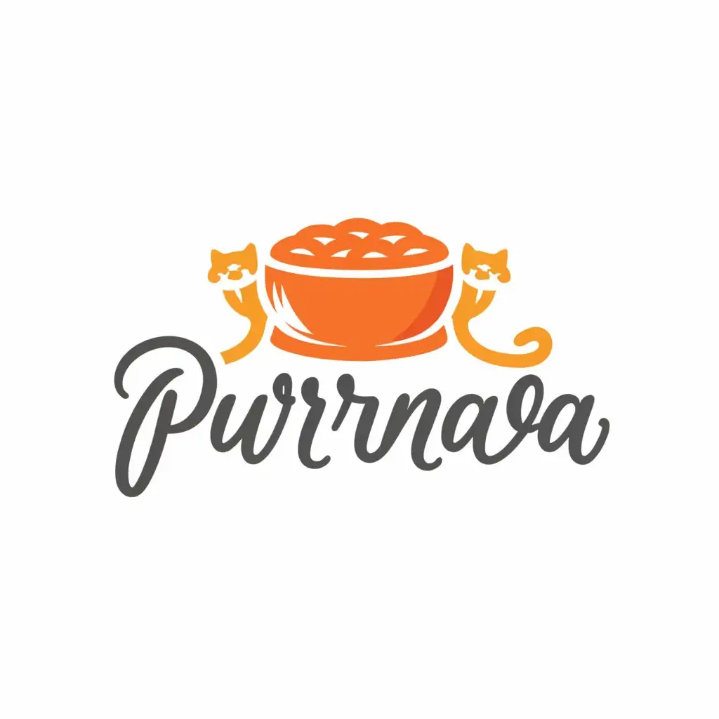 a logo design,with the text "purrnava", main symbol:cat food,Moderate,clear background