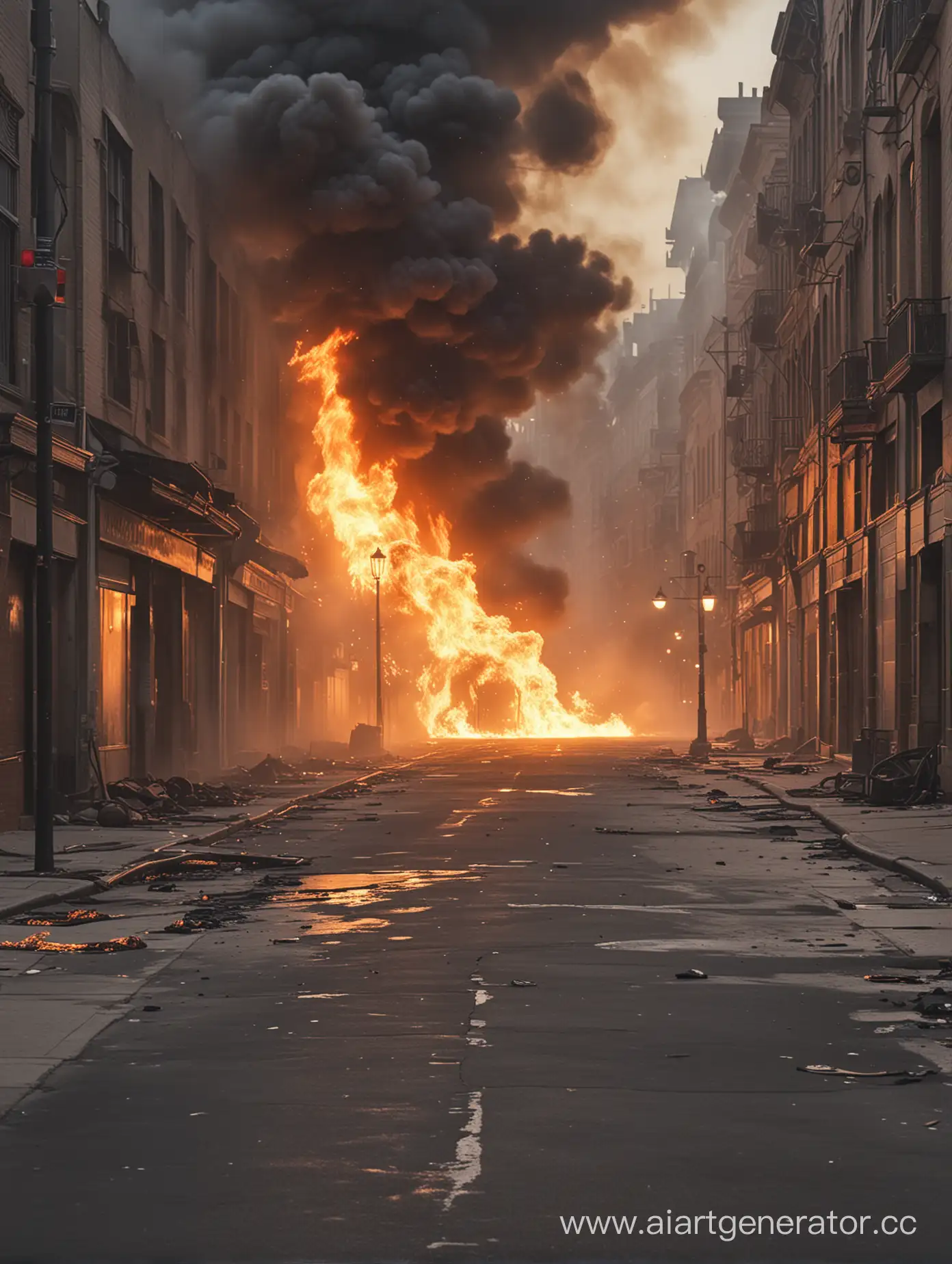 Urban-Street-Scene-with-Fire