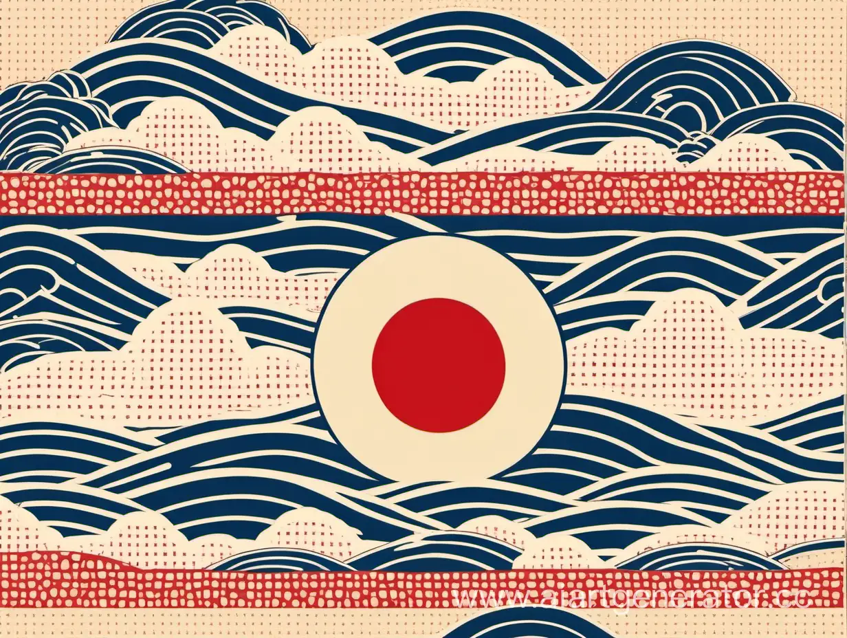 японский стиль обложка для изучения японского 
 бежевый синий красный