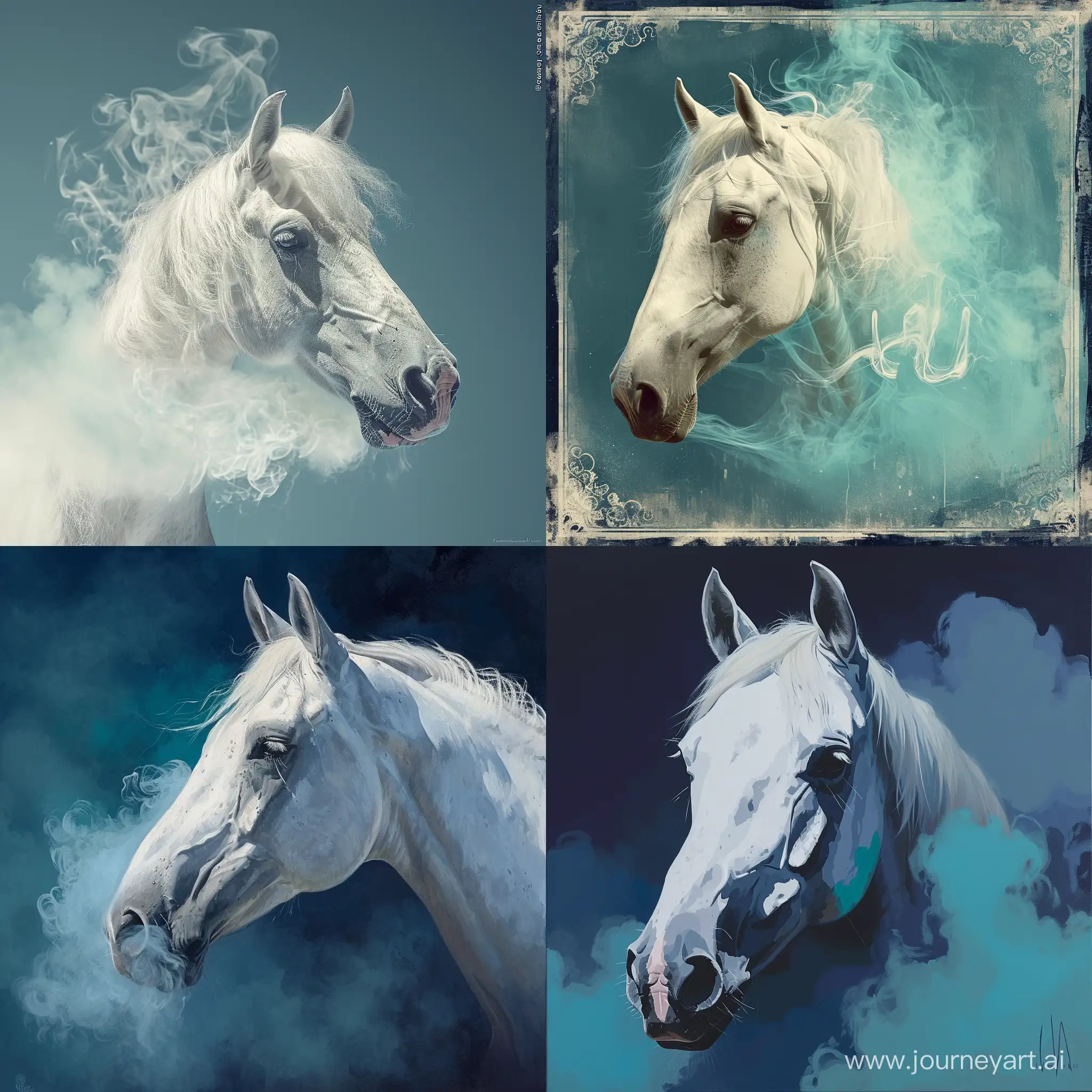Mystical-White-Horse-Portrait-with-Dissolving-Mane