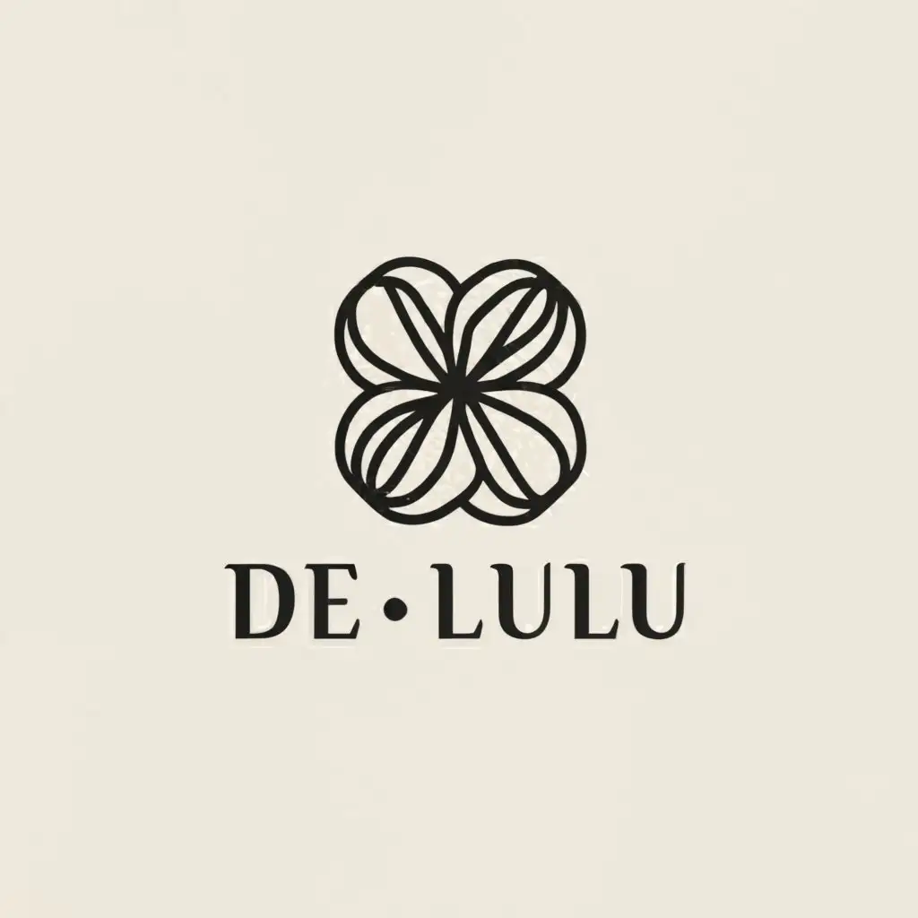 a logo design,with the text "De LuLu", main symbol:flowers,Минималистичный,be used in Развлечения industry,clear background