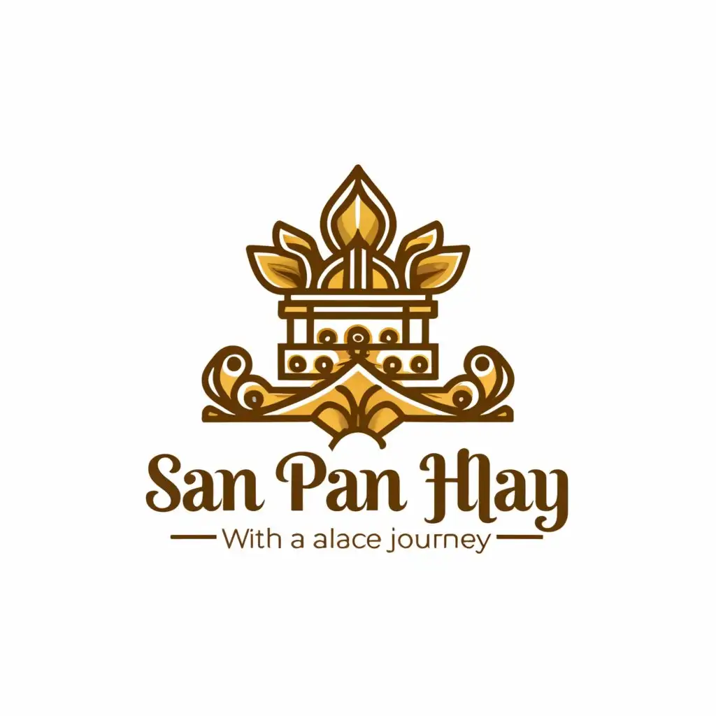 a logo design,with the text "sar pan hlay", main symbol:attractive boat flower and palace,Moderate,be used in Travel industry,clear background