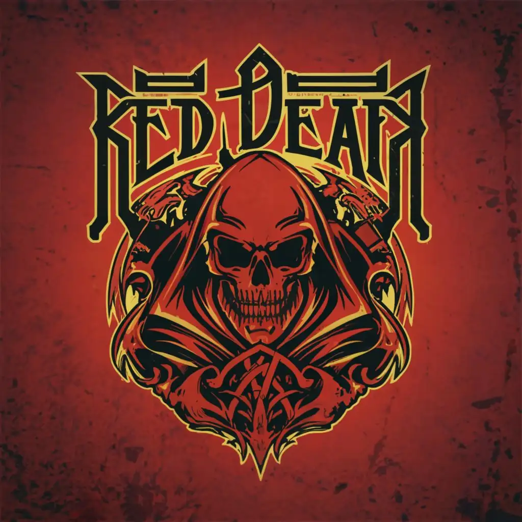 a logo design, with the text "Red Death Mafia", main symbol: Death, complex, clear background