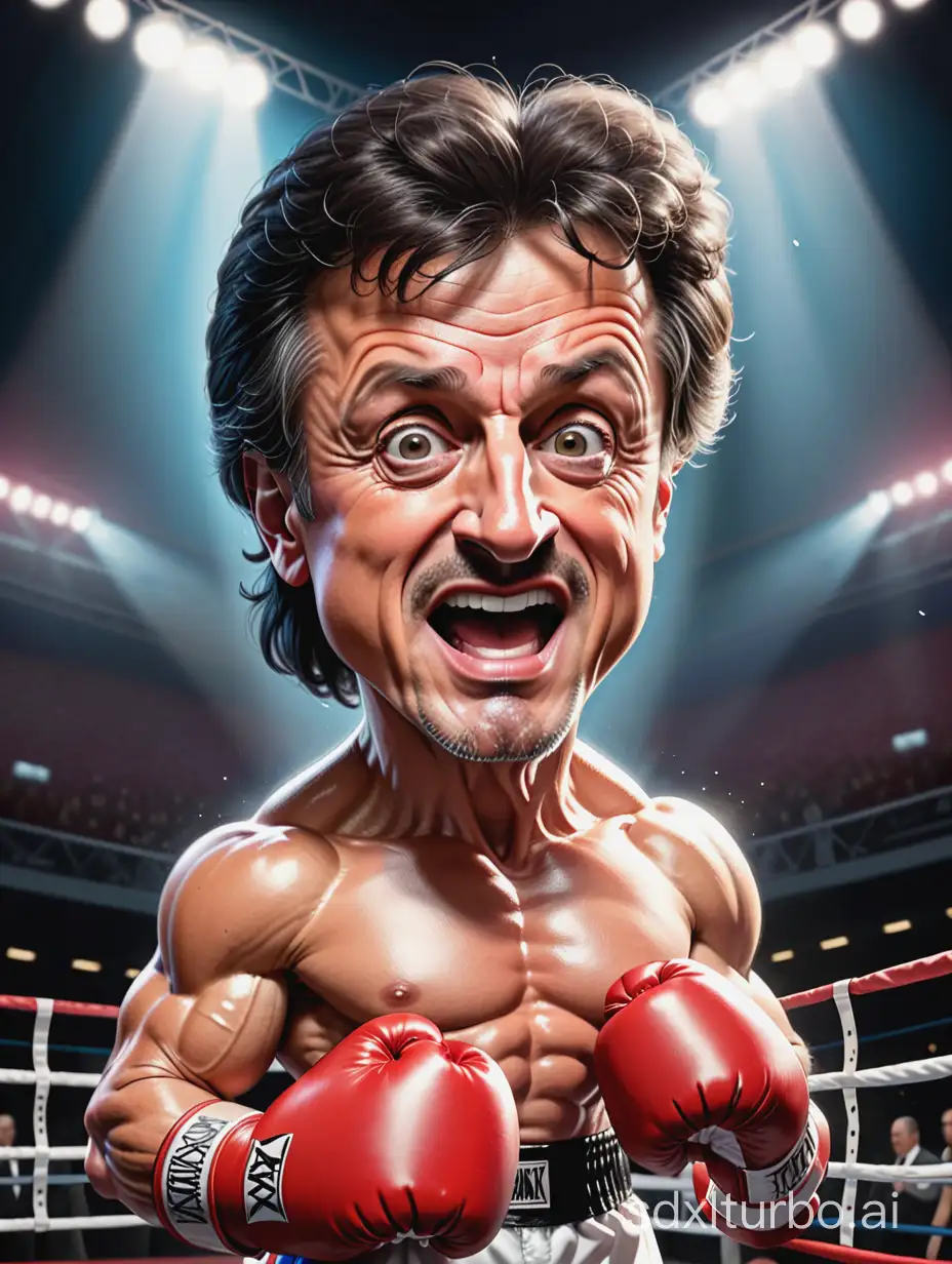 Caricature-of-Sylvester-Stallone-as-Rocky-Boxing-Champion