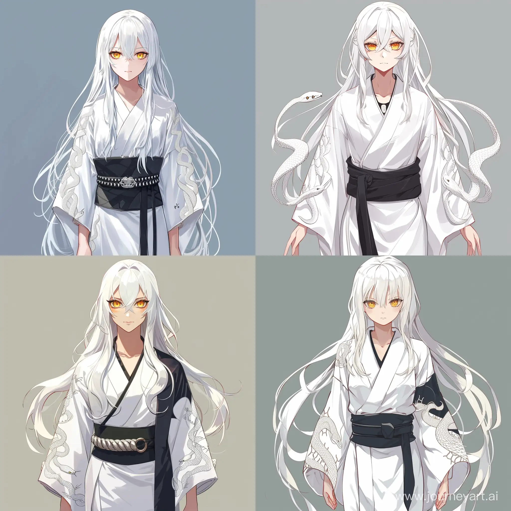 Ethereal-WhiteHaired-Girl-in-Traditional-Japanese-Attire-with-Snake-Scale-Accents