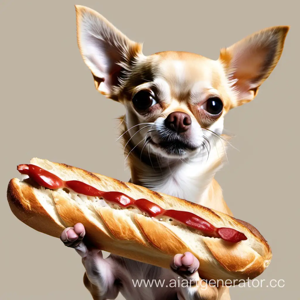 Adorable-Chihuahua-Posing-Playfully-with-a-Baguette-Cute-Dog-with-French-Bread