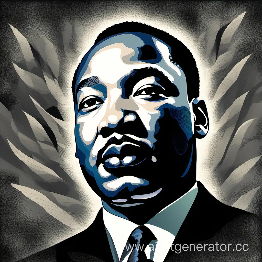 Artsy illustration of Martin Luther King, Jr. No words on the image. 