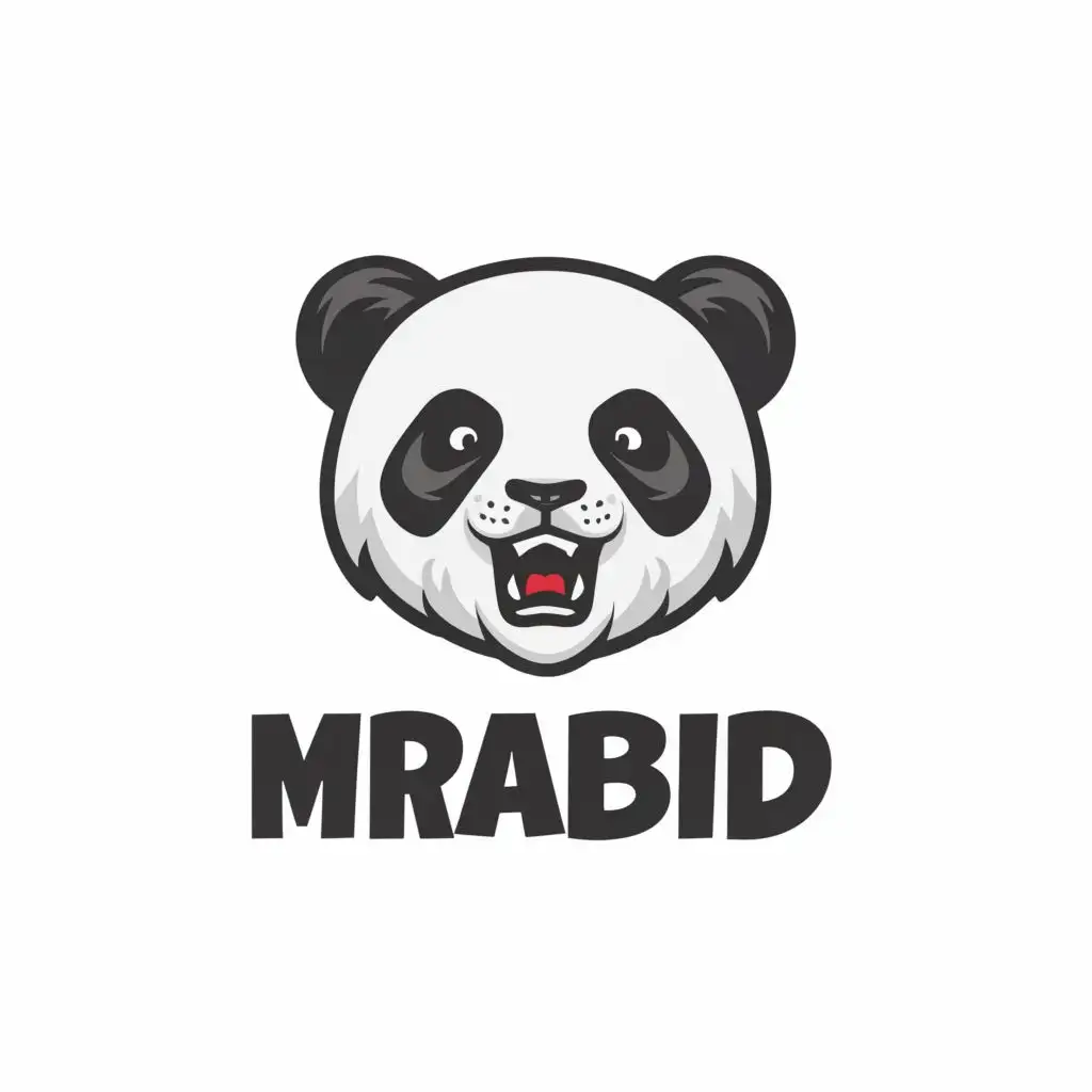 logo, panda, with the text "mrabid", typography, be used in Internet industry
