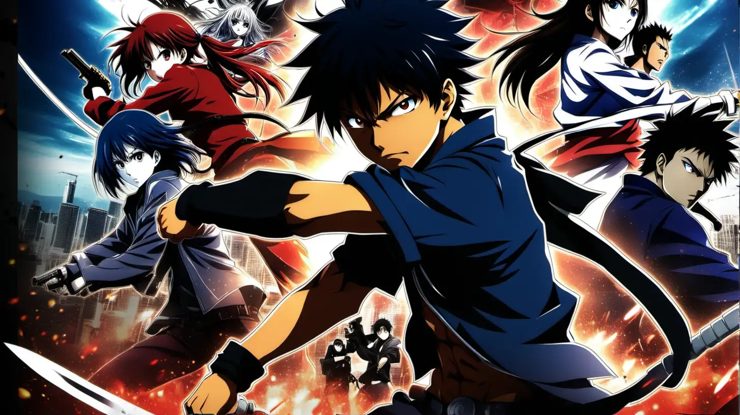 Dynamic Action Anime Movie Poster Featuring Vibrant Characters