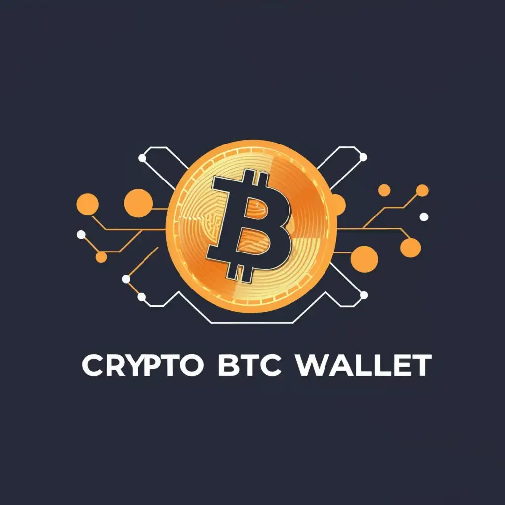 logo, BTC, with the text "Crypto BTC Wallet", typography, be used in Technology industry