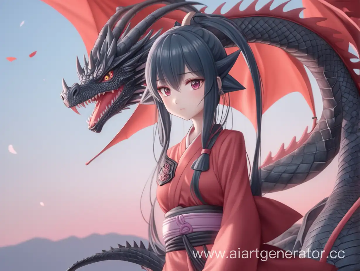 Anime girl dragon
