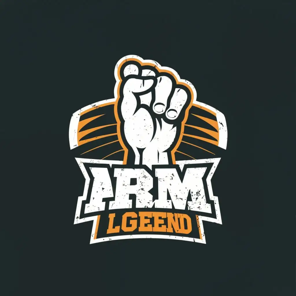 logo, Shredded single hand, with the text "Arm Legend", typography, be used in Sports Fitness industry