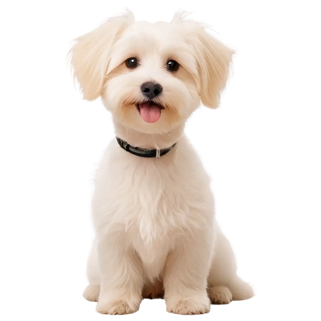 Adorable-Cartoon-Blond-Havanese-Dog-PNG-Illustrating-the-Charm-of-this-Beloved-Breed