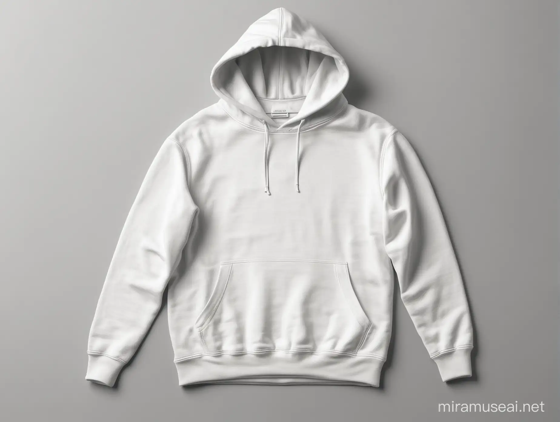 White Plain Hoodie on Isolated Background