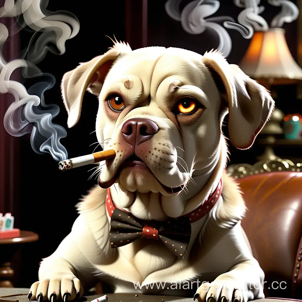 Smoking-Dog-in-Urban-Setting