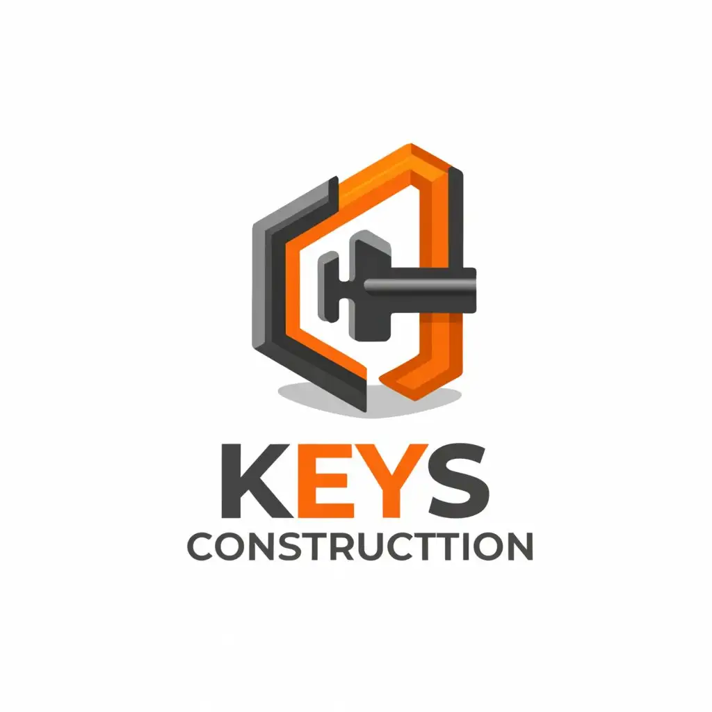 LOGO-Design-for-Keys-Concrete-Construction-Orange-Dark-Gray-with-Key-Symbol