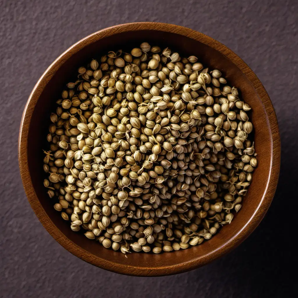 Bowl of Coriander Seeds Aromatic Ingredient for Culinary Delights