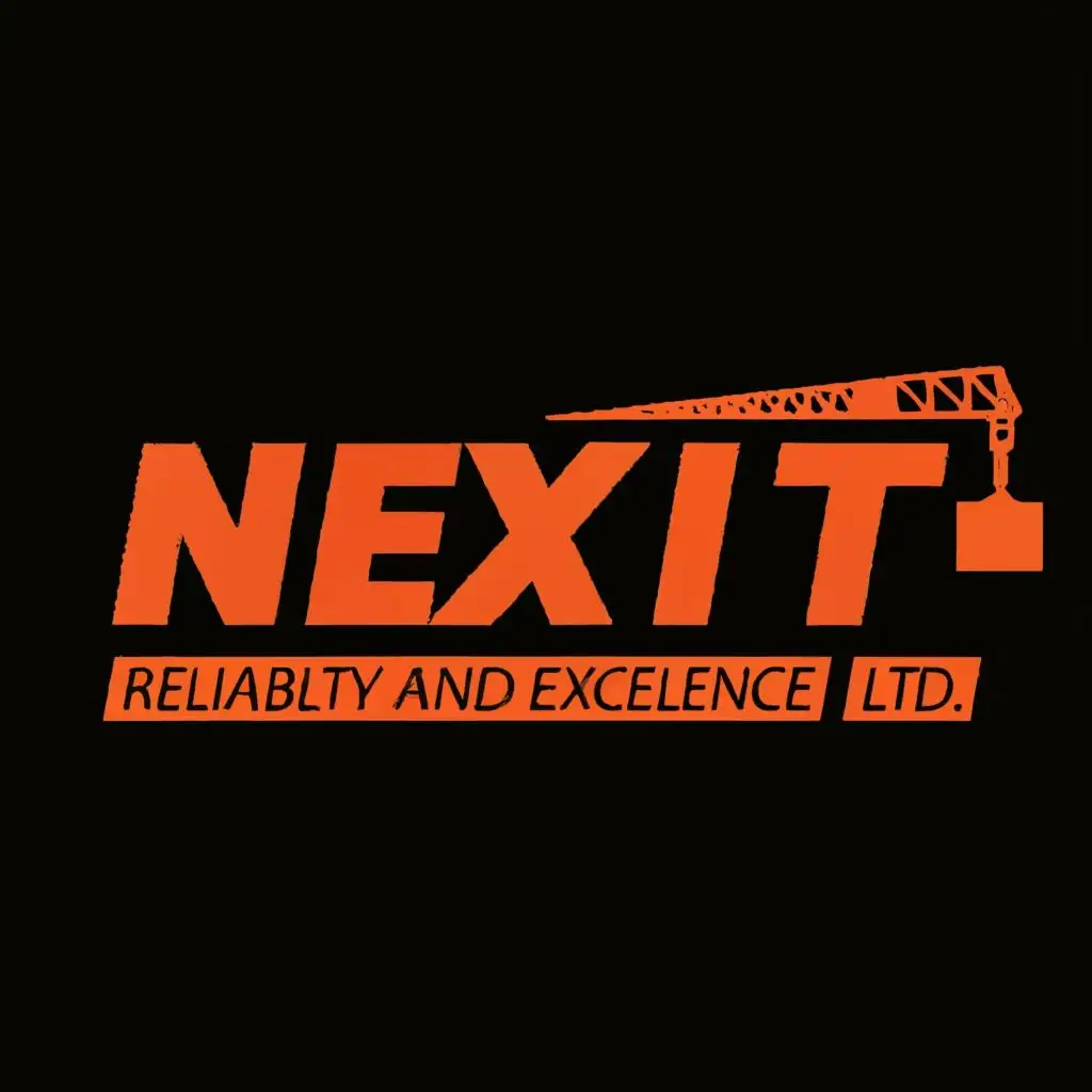 logo, for civil work building and construction, company slogan Reliability and Excellence, color red and black, with the text "Nexit Construction Ltd.", typography, be used in Construction industry