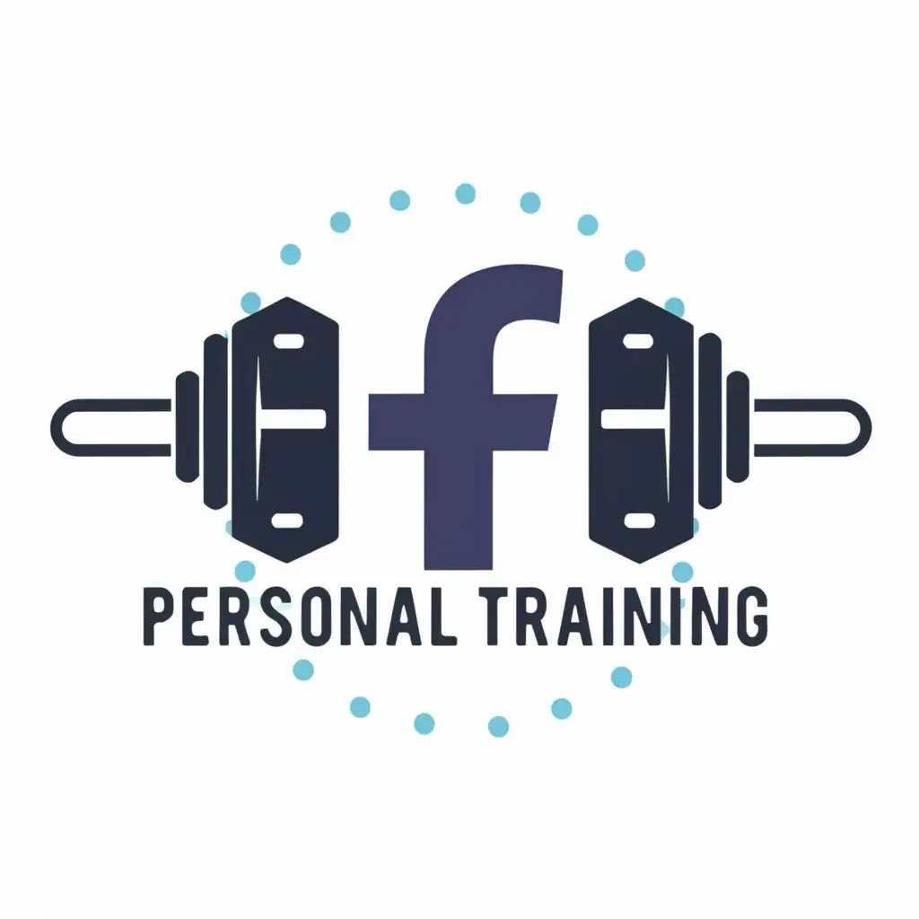 logo, Facebook and fitness, with the text "Personal Training", typography, be used in Technology industry