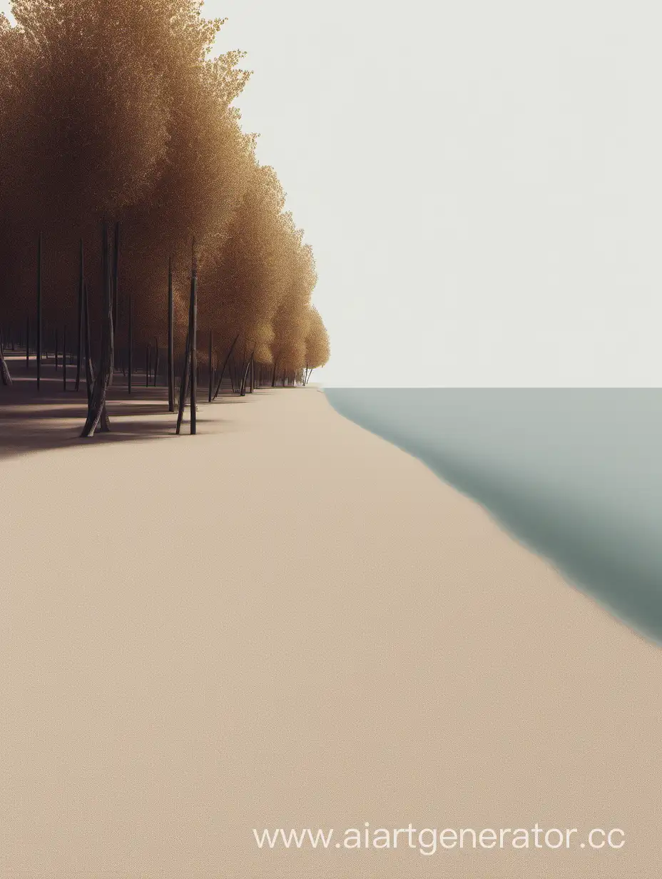 пейзаж. река пляж композиция дизайн минимализм
