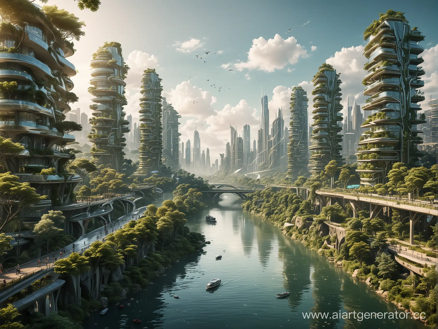 Futuristic-Cityscape-Harmony-Technology-and-Nature-in-Modern-Metropolis