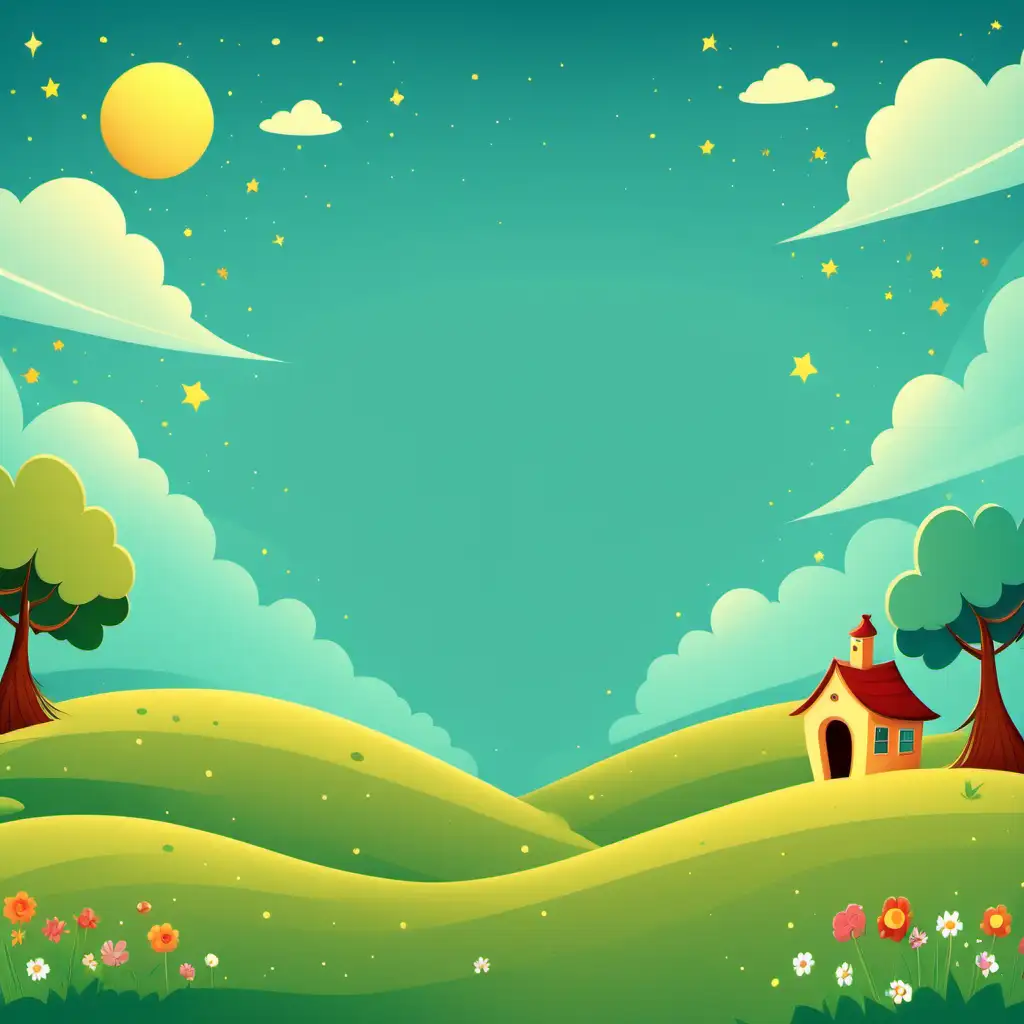 Enchanting Cartoon Kids Story Book Cover Background