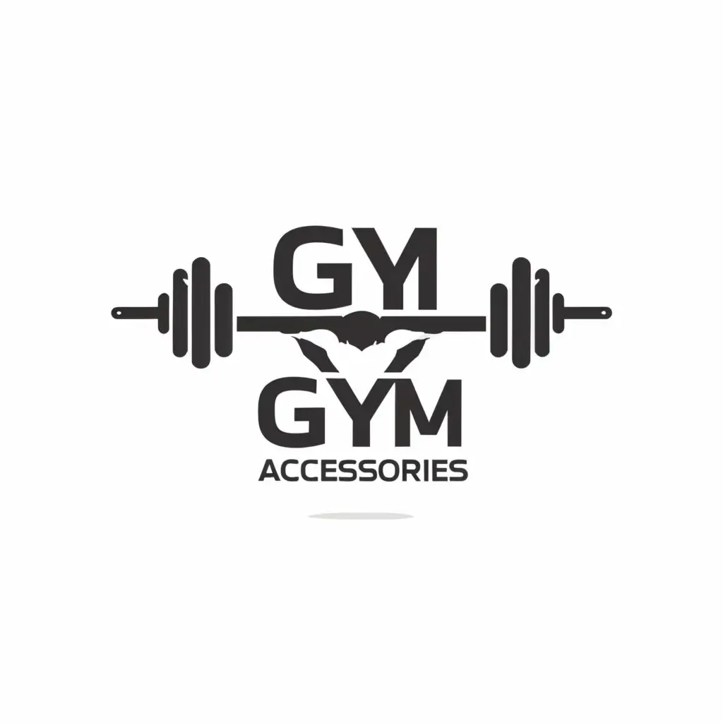 a logo design,with the text "Gym Accessories", main symbol:Barbell,Minimalistic,be used in Sports Fitness industry,clear background