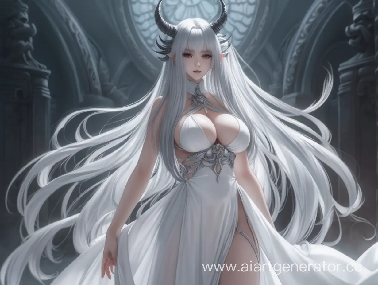 SilverHaired-Girl-and-Busty-Demon-in-Elegant-Attire