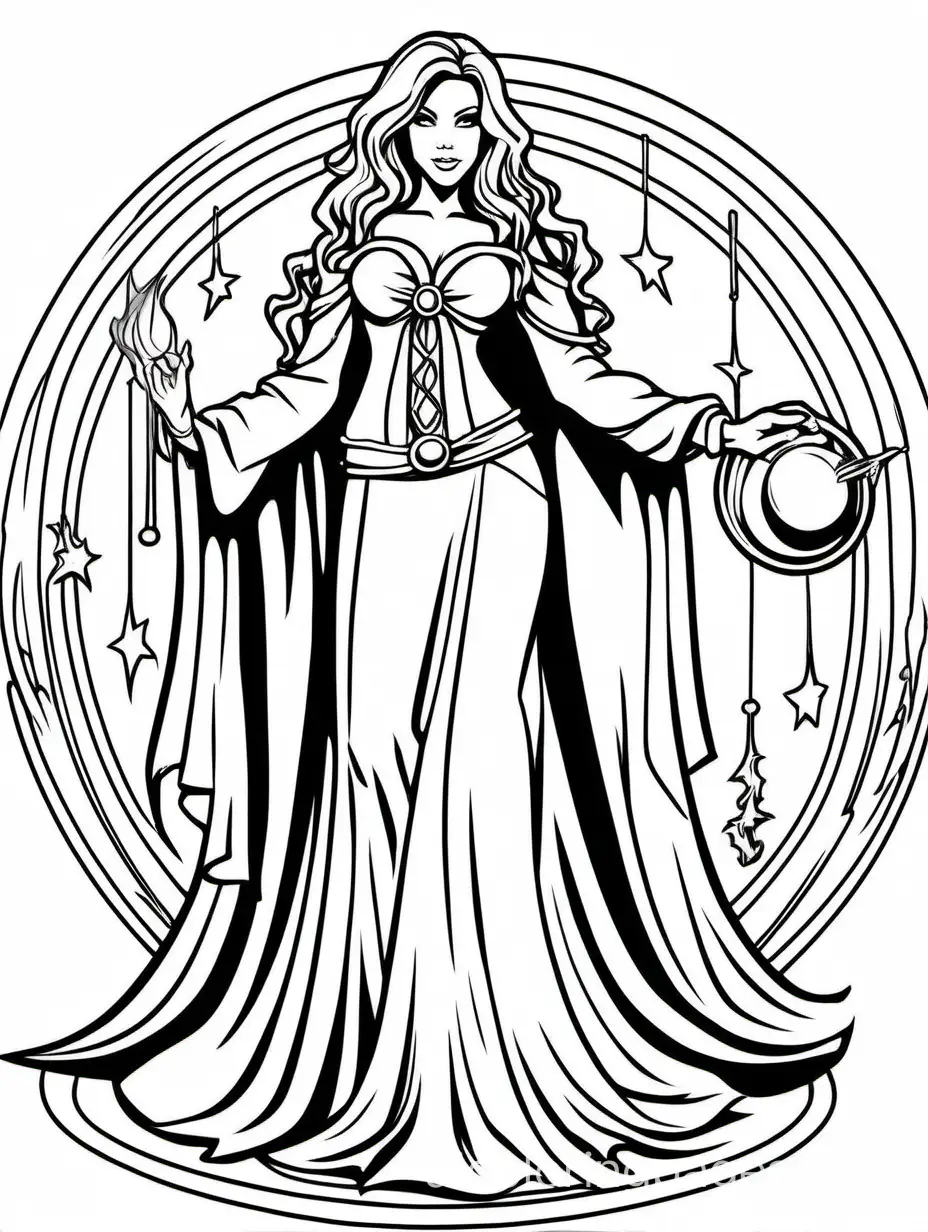 sexy spell caster

 simple 
coloring page




, Coloring Page, black and white, line art, white background, Simplicity, Ample White Space. The background of the coloring page is plain white to make it easy for young children to color within the lines. The outlines of all the subjects are easy to distinguish, making it simple for kids to color without too much difficulty