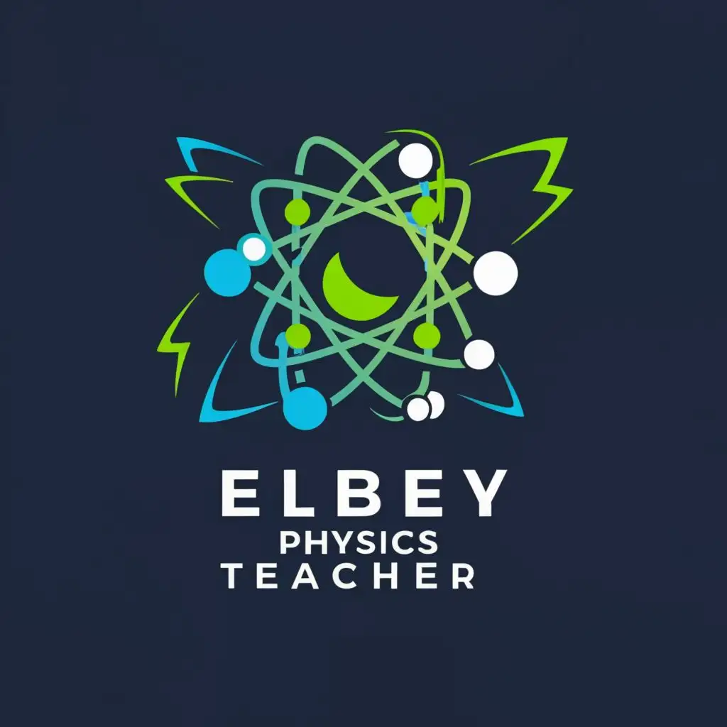 a logo design,with the text "ELBEY Physics teacher", main symbol:eLearning platform dedicated to physics and chemistry, the logo must reflect succes,Moderate,be used in Education industry,clear background