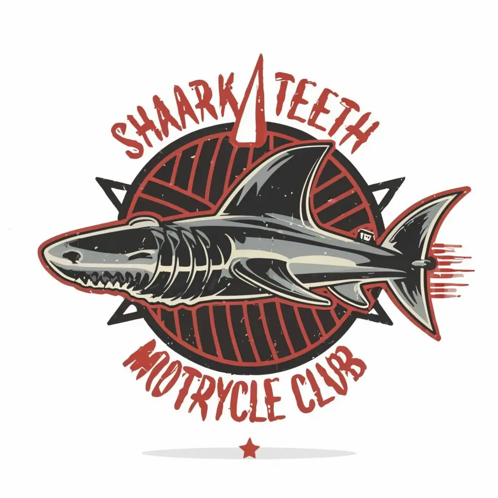 logo, Torpedo Shark, with the text "Shark Teeth Motorcycle Club", typography, be used in Automotive industry
