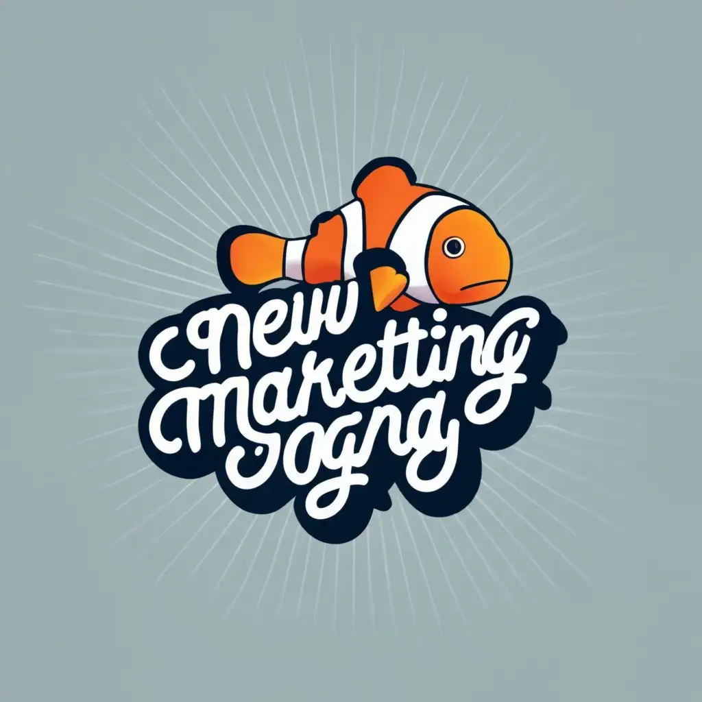 LOGO-Design-For-New-Era-Marketing-Org-Vibrant-Clown-Fish-with-Typography