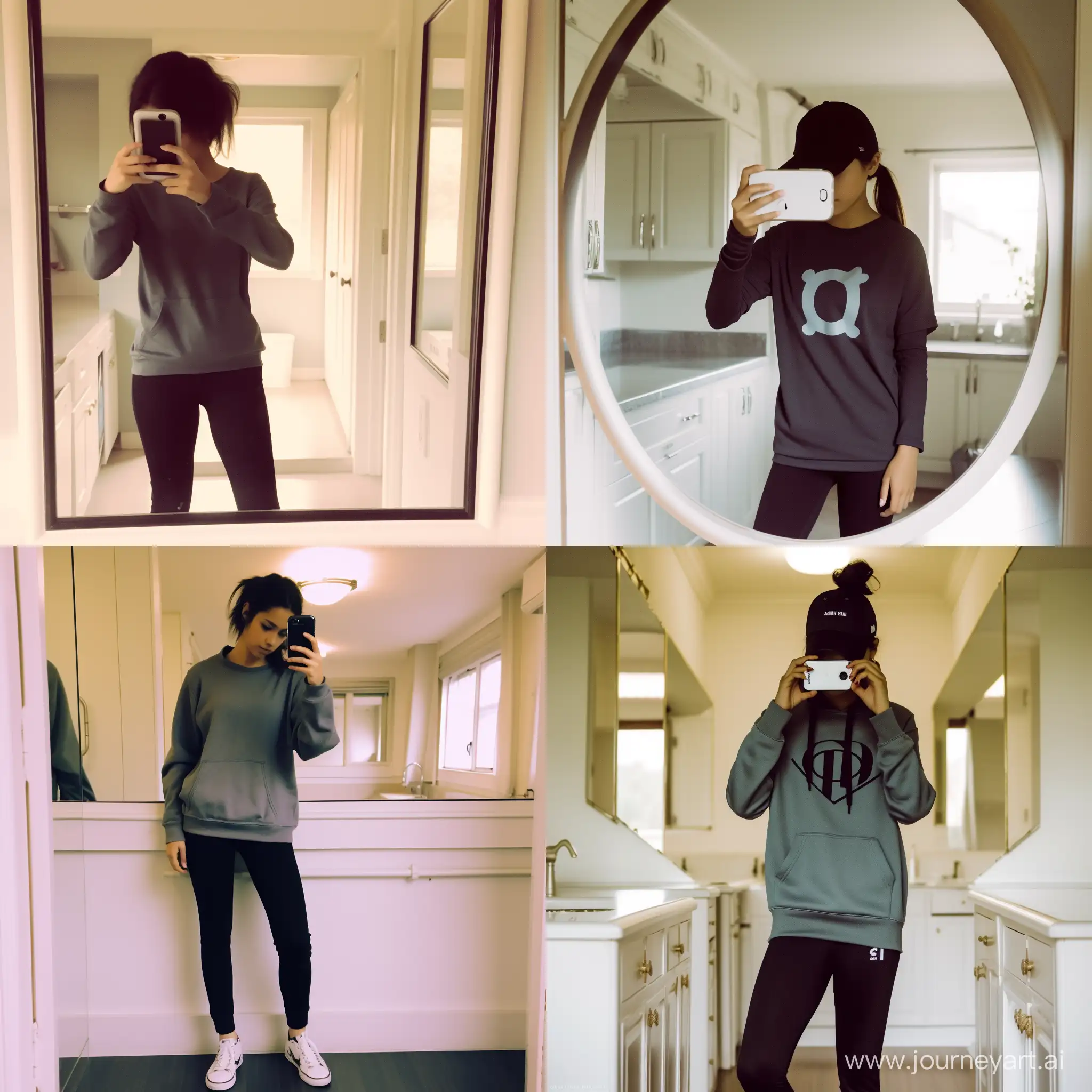 Stylish-Selfie-Moment-19YearOld-Girl-Captures-Glamorous-Reflection-at-Home