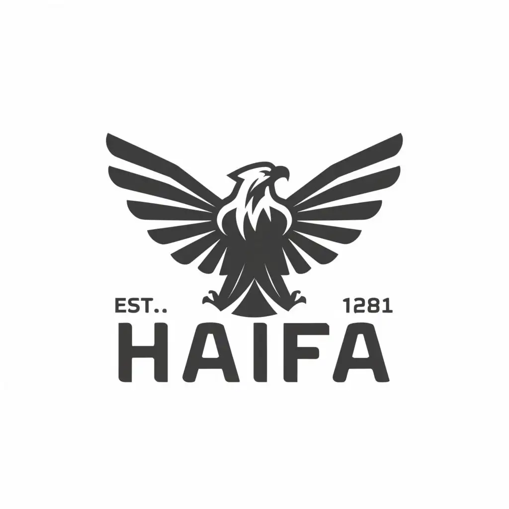a logo design,with the text "HAIFA", main symbol:Eagle,Moderate,be used in Travel industry,clear background