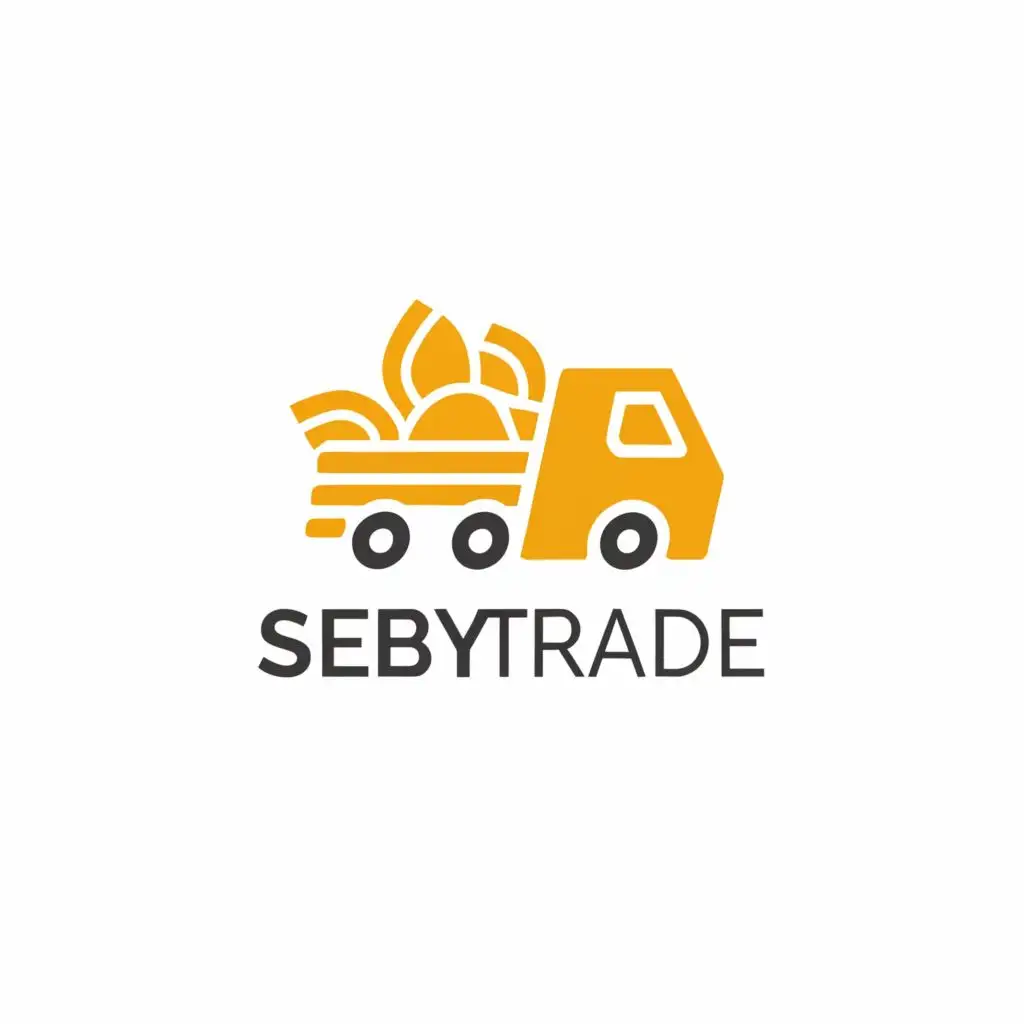 a logo design,with the text "Seby trade", main symbol:transport sunfloweroil,Minimalistic,be used in Retail industry,clear background