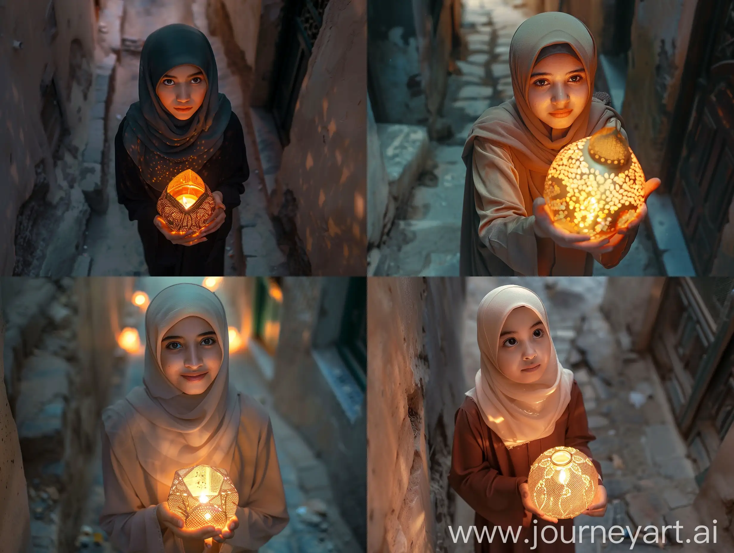 Young-Girl-with-Glowing-Ramadan-Lantern-in-Historic-Taif-Alley-Saudi-Arabia
