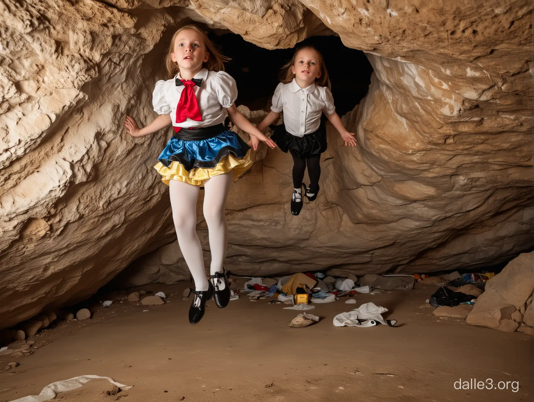 Young Girl Stuck in Cave Ceiling Alice in Wonderland Adventure | Dalle3 AI