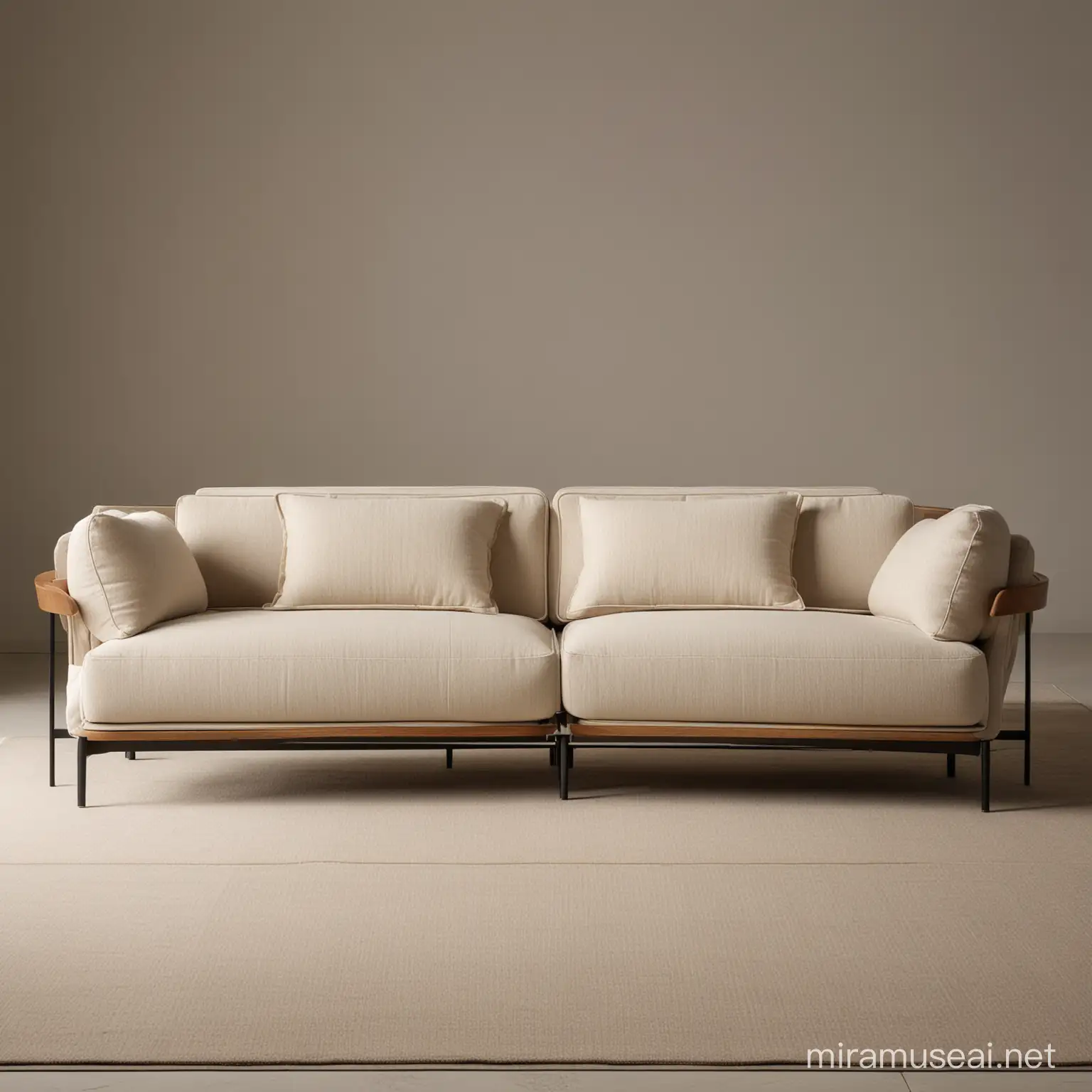 Modern Geometric Puzzle Sofa Set in Terry Linen Fabric Home Interior Design