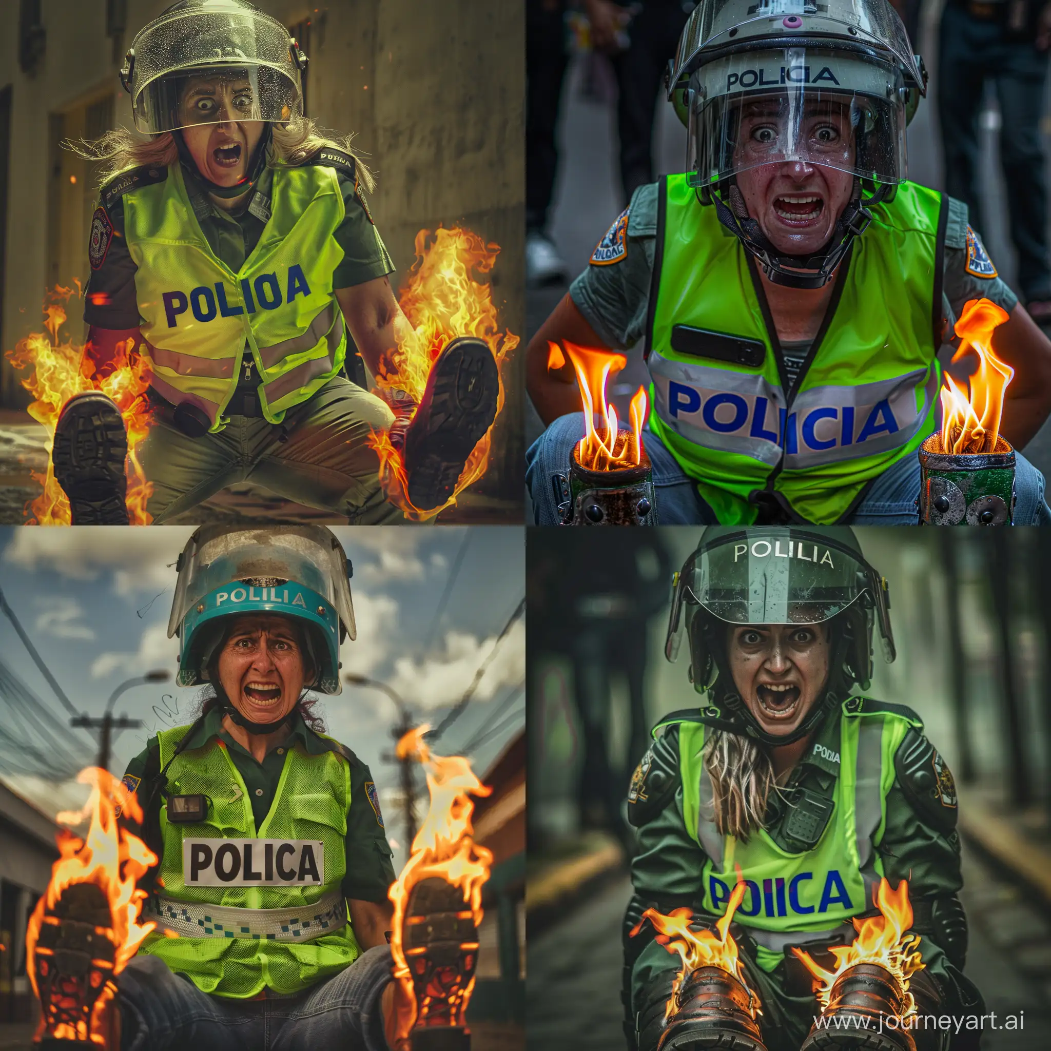 Fearful-Police-Officer-in-Flamethrower-Boots-Crdoba-Argentina