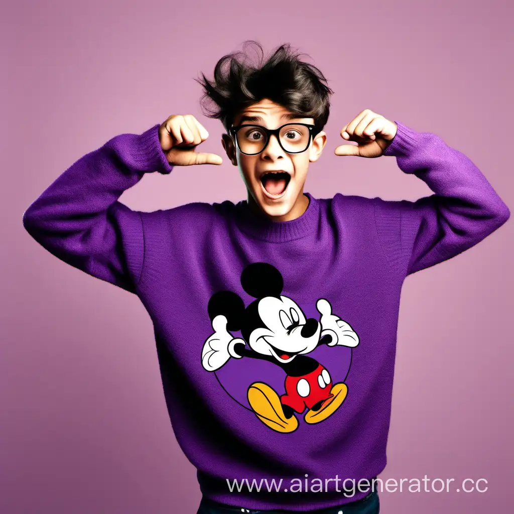 Surprised-Teenager-in-Stylish-Purple-Mickey-Mouse-Sweater
