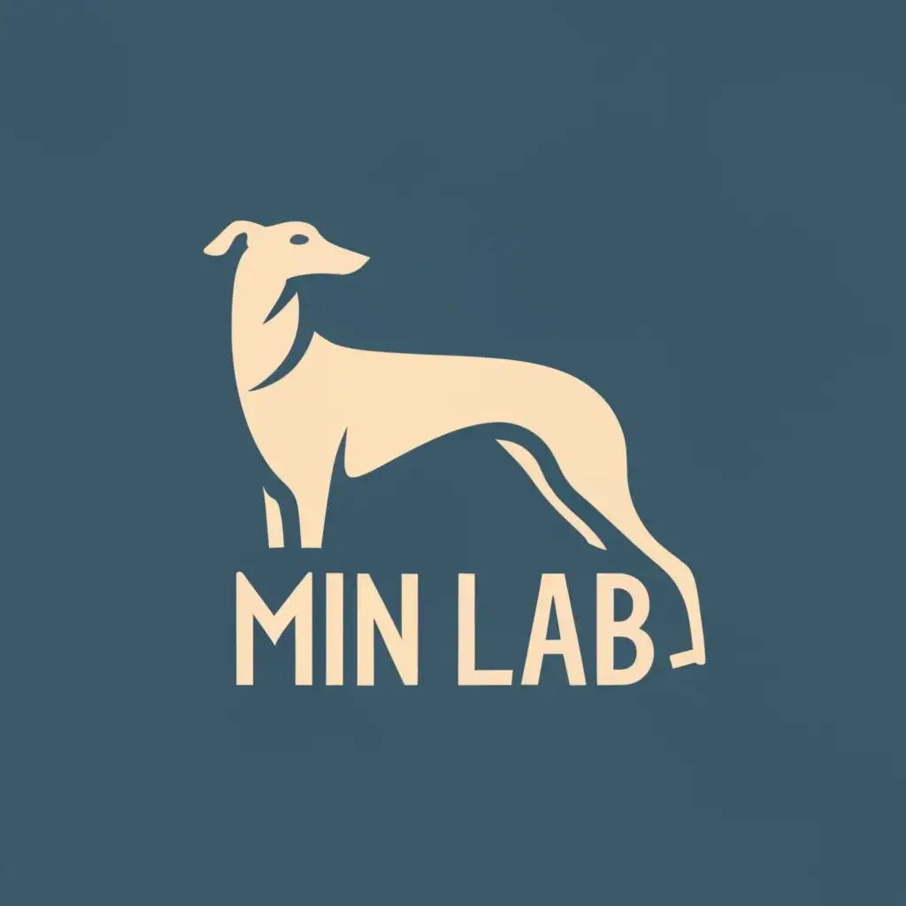 logo, greyhound dog, with the text "MIN LAB", typography, be used in Technology industry