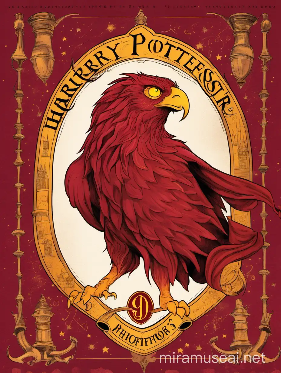 Harry Potter and the Philosophers Stone Book Cover Illustration in Gryffindor Colors