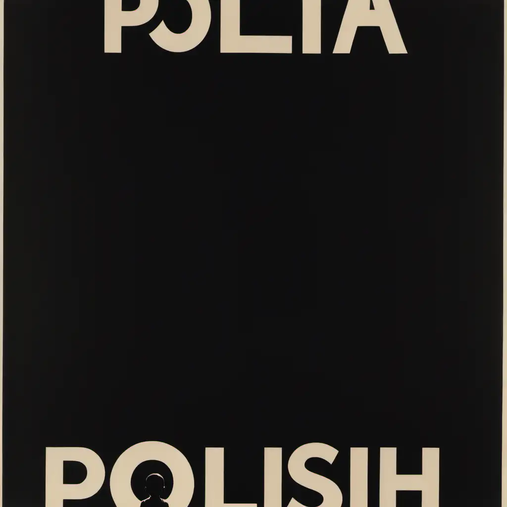 1960’s Polish film poster style, silhouette of boy, dressed in black