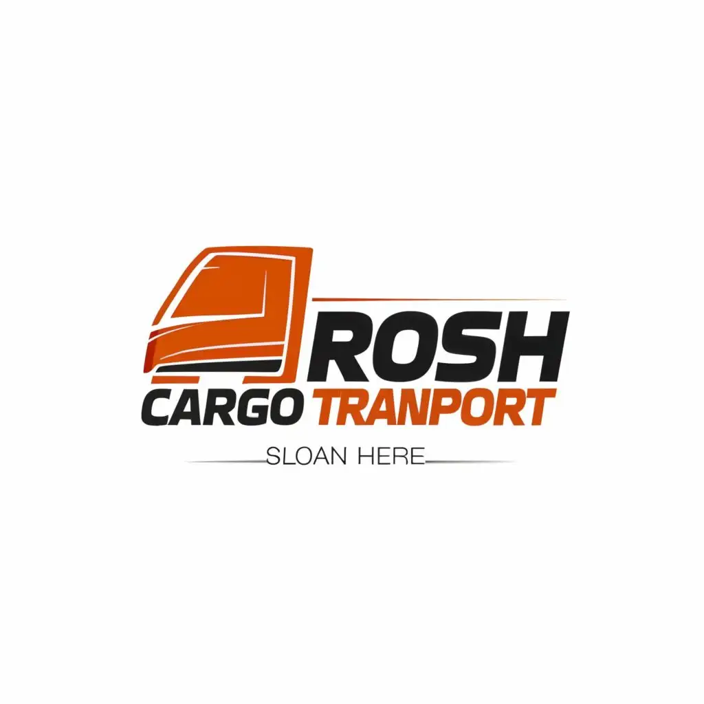 a logo design,with the text "Rosh Cargo Transport", main symbol:Cargo transport truck,Moderate,be used in Automotive industry,clear background