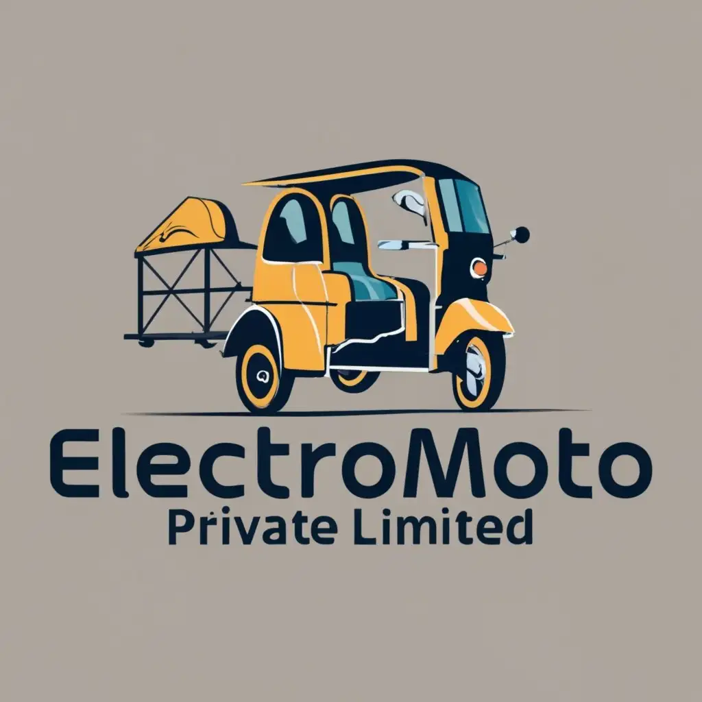 logo, E-Rickshaw or E-loader, with the text "Electromoto Private Limited", typography, be used in Automotive industry