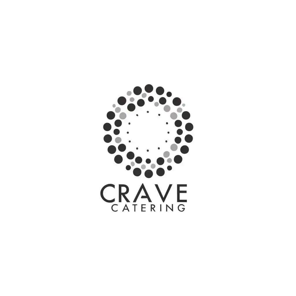 a logo design,with the text "Crave Catering", main symbol:polka dot,Minimalistic,be used in Events industry,clear background