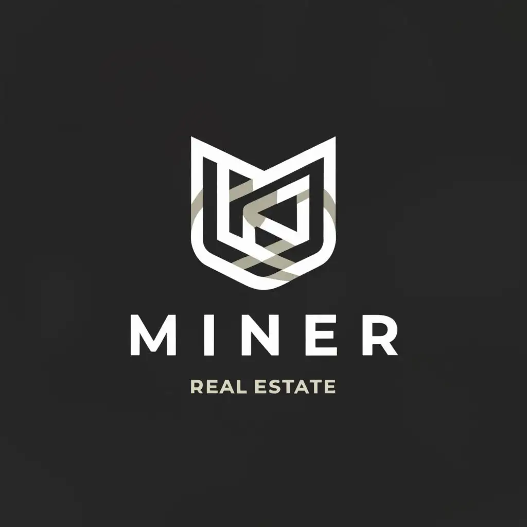a logo design,with the text "Miner ", main symbol:power,Minimalistic,be used in Real Estate industry,clear background