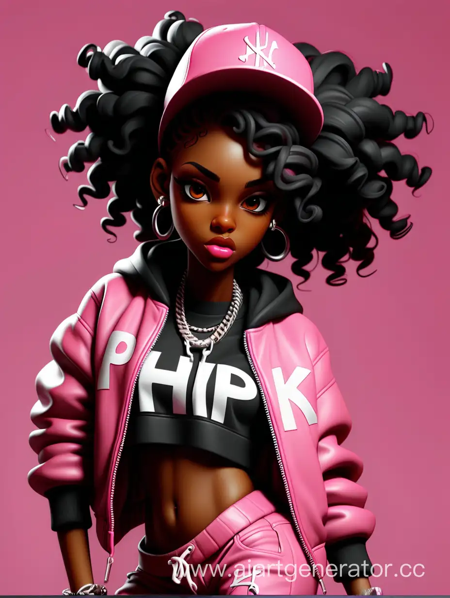 hip hop black girl pink