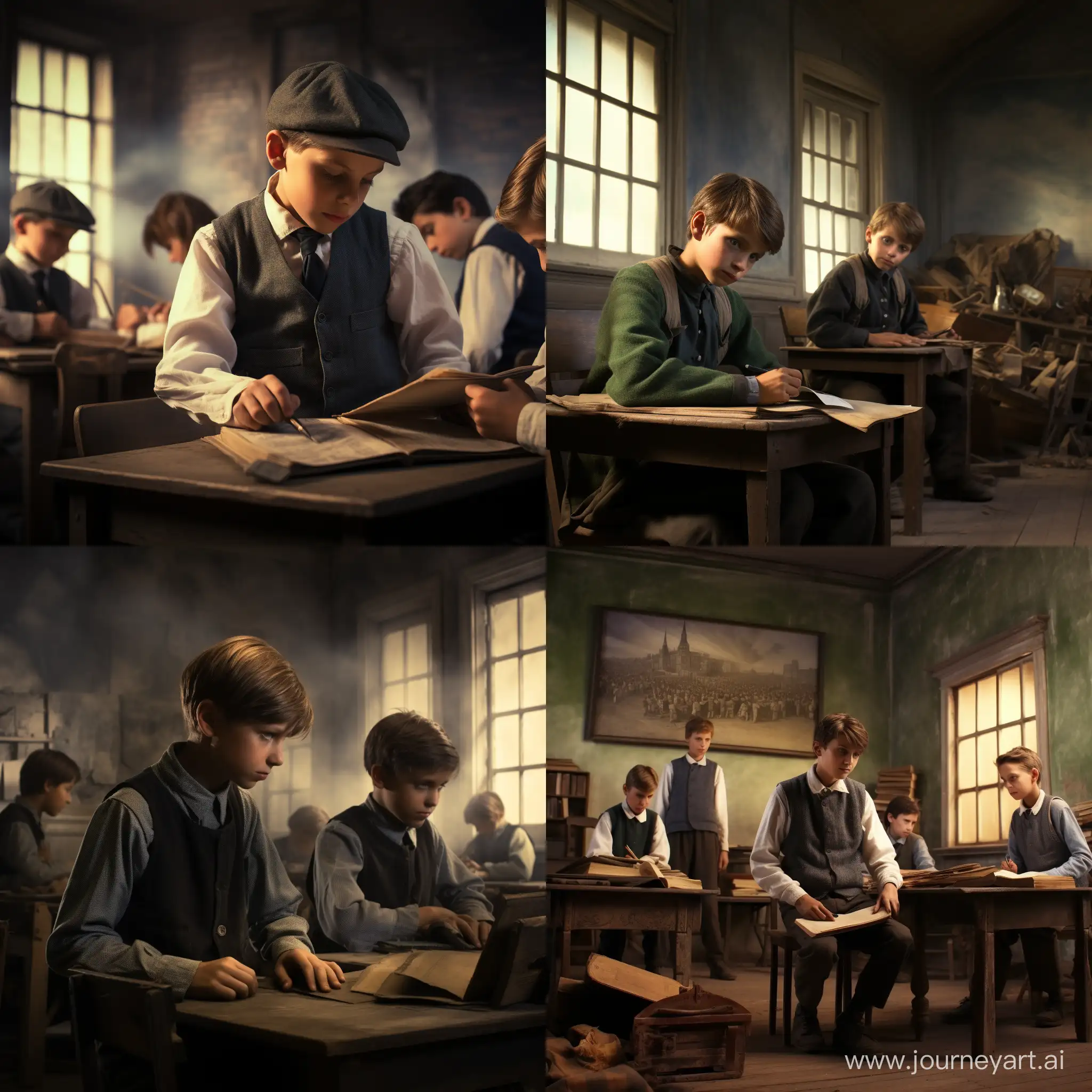 Vintage-Classroom-Scene-with-Impoverished-Boys-in-19th-Century-Ambiance